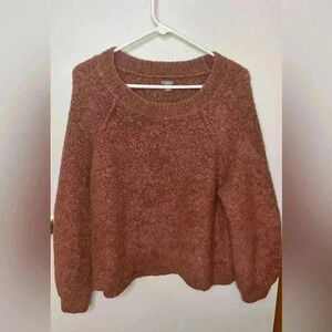 Aerie‎ Women Large Sweater Acrylic Wool Dark Coral